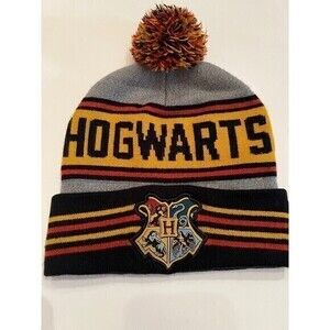Harry Potter Hogwarts Beanie Pom Winter Hat  Embroidered Crest Unisex​​​​​
